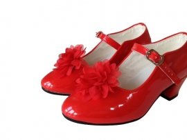 Spaanse Schoenen Clip bloem rood