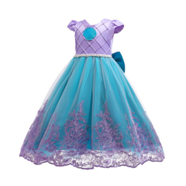 Zeemeerminnen jurk meisje Luxe met strik en kant + GRATIS popje