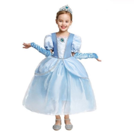 Prinsessen handschoenen blauw fluweel vingerloos