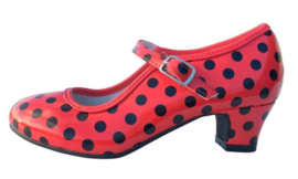 Spaanse schoenen rood zwart glossy