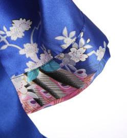 Chinese Kimono blauw met opdruk dames