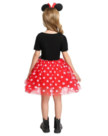 Prinsessenkleedje rood wit + GRATIS haarband