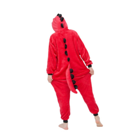 Onesie Dinosaurus huispak rood + GRATIS hanger