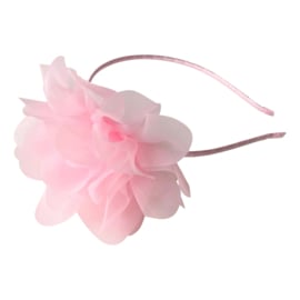 Prinsessen haarband licht roze grote bloem