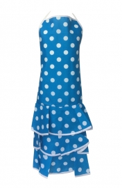 Spaanse flamenco schort blauw wit