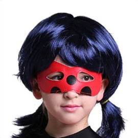 Ladybug pruik blauw/zwart