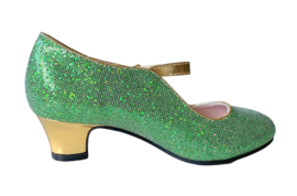 Spaanse schoenen groen goud Glamour