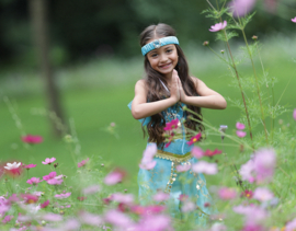 Jasmine Arabische Prinsessenkleedje blauw met kroon