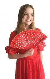 Flamenco body meisjes rood wit - met 3/4 mouw