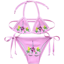 Eenhoorn bikini Unicorn licht roze + GRATIS ketting