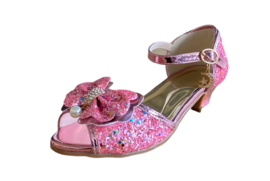 Prinsessen schoenen roze glitter strikje
