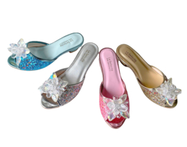 Prinsessen slipper blauw glitter