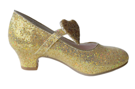 Spaanse schoenen goud glitter hart Deluxe