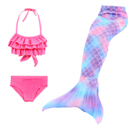 Zeemeerminnen staart + bikini roze + GRATIS krans