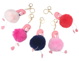 Flamingo sleutelhanger diverse kleuren