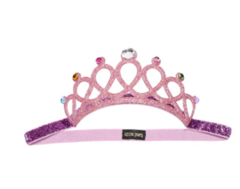 Prinsessen kroon licht roze met steen