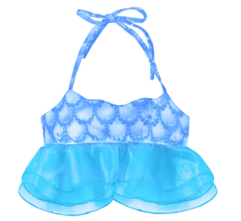 Zeemeermin staart + bikini blauw + GRATIS krans