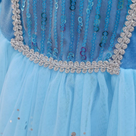 Elsa jurk cape bontkraag Luxe + GRATIS kroon