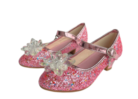 Elsa schoenen roze glitter sneeuwvlok