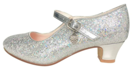 Spaanse schoenen zilver Glamour glitterhartje