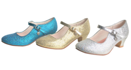 Spaanse schoenen blauw Glamour glitterhartje