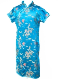 Chinese jurk verkleed jurk blauw