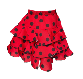 Spaanse flamenco rok Niño rood zwart