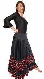Flamenco body dames, zwart - met 3/4 mouw