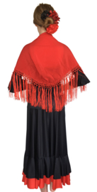 Spaanse Mantoncillo de Flamenco rood