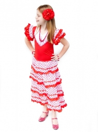 Robe Flamenco rouge blanc