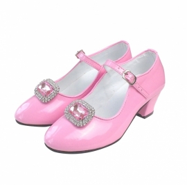 Spaanse schoenen Clip glittersteen roze