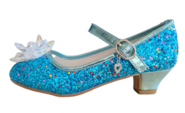 Elsa schoenen blauw glitter sneeuwvlok