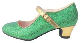 Spaanse schoenen groen goud Glamour