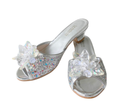 Prinsessen slipper zilver glitter