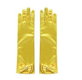 Prinsessenjurk Bella geel Luxe + GRATIS handschoenen