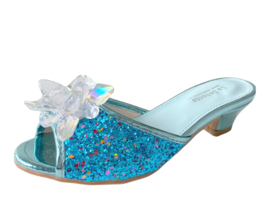 Prinsessen slipper blauw glitter