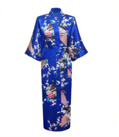 Chinese Kimono blauw met opdruk dames