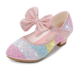 Prinsessen schoenen regenboog roze glitter