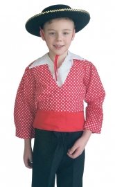 Spaans verkleedpak jongen Chico rood wit