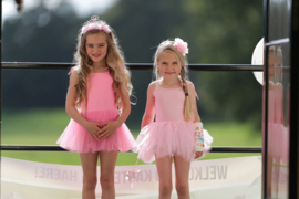 Balletpakje tutu met striklinten licht roze