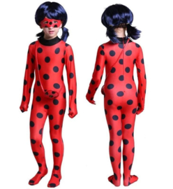 Ladybug pruik blauw/zwart