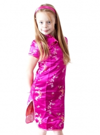Chinese kleedje verkleed kleedje roze valt klein bestel een maat groter