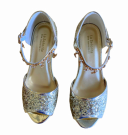 Prinsessen schoenen goud glitter bedeltjes