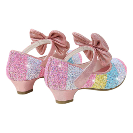 Prinsessen schoenen regenboog roze glitter