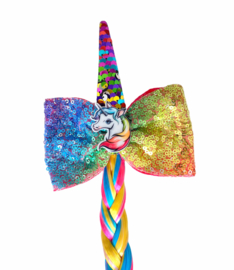 Eenhoorn Unicorn vlecht regenboog met clip