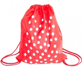 Spaanse kleedje rugzak / cadeau tas, rood met witte stippen