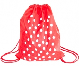 Spaanse jurk rugzak / cadeau tas, rood met witte stippen