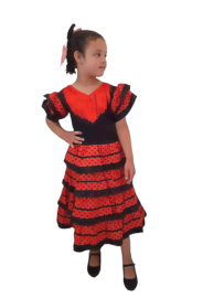 Robe Flamenco noir rouge