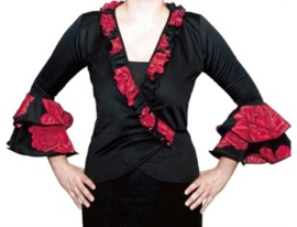 Spaanse bolero, chaqueta met rode rozen