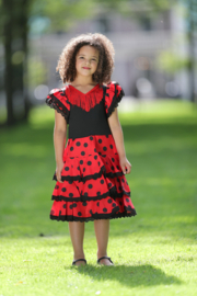 Spaanse flamenco kleedje Niño rood zwart